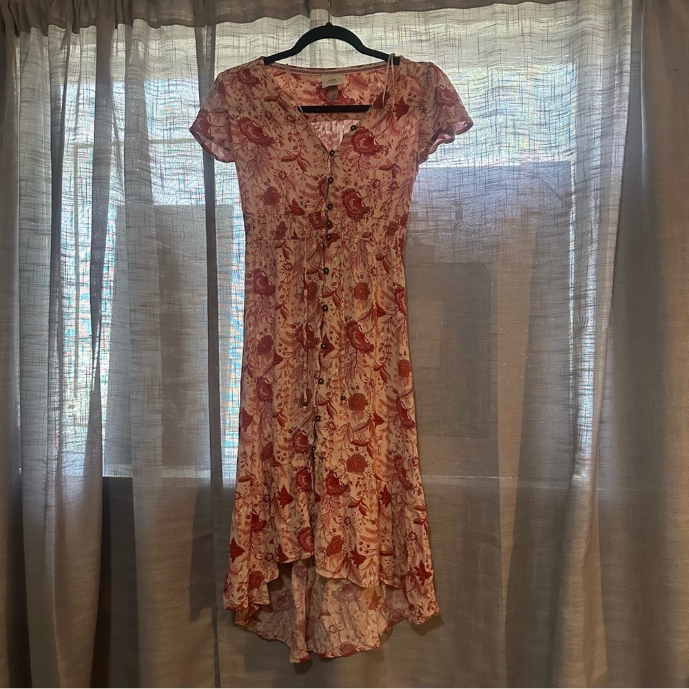 Knox Rose Red Floral High Low Dress